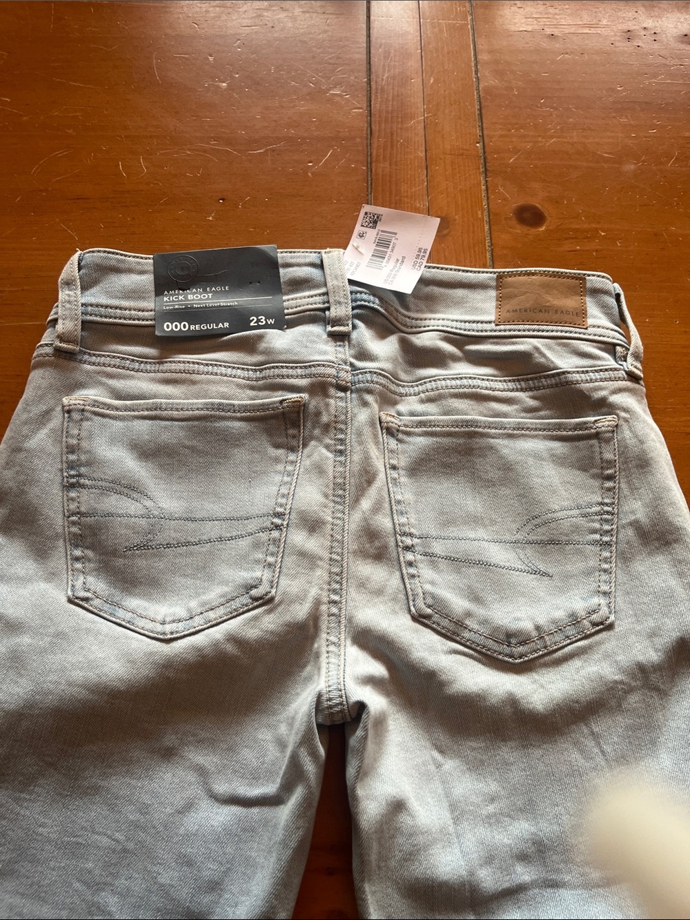 American Eagle Outfitters Women’s Light Gray Kick Boot Jeans - 23W
